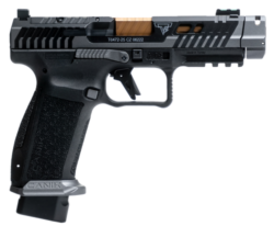 Canik TTI Combat 9mm 4.60" Bronze PVD Ported Spiral Barrel Compensated, Smoke Cerakote Optic Ready/Ported, 10 Rd