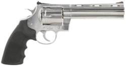 Colt Anaconda 45 LC, 6" Barrel, Stainless Steel, Silver, Hogue Rubber Grips, 6rd
