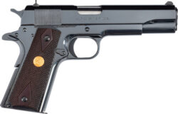 Colt Government 1911 38 Super, 5" Barrel, Royal Blue Finish, Double Diamond and Gold Medallion Grips, Fixed Sights, 9rd, 1 Magazine