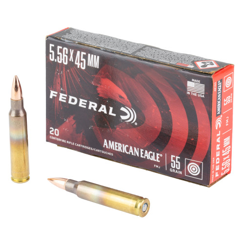 Federal American Eagle, 5.56 NATO, 55 Grain, Full Metal Jacket, 20 Round Box Federal American Eagle, 5.56 NATO, 55 Grain, Full Metal Jacket, 20 Round Box