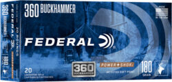 Federal Premium 360 Buckhammer, 180gr, Jacketed Soft Point, 20rd Box