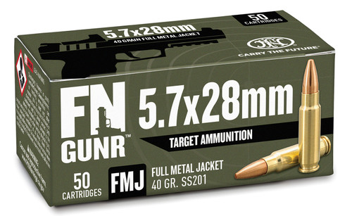 FN Gunr SS201 5.7x28mm Ammo, 40gr, Full Metal Jacket, 50rd Box FN Gunr SS201 5.7x28mm Ammo, 40gr, Full Metal Jacket, 50rd Box