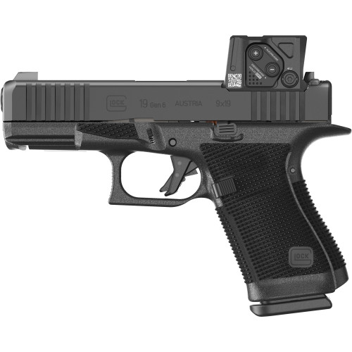 Glock 19 Gen 6 Aimpoint 9mm, 4" GMB Barrel, Black, Serrated-Optic Slide, Accessory Rail, Interchangeable Backstrap Grip, Aimpoint COA 3, 15rd Glock 19 Gen 6 Aimpoint 9mm, 4" GMB Barrel, Black, Serrated-Optic Slide, Accessory Rail, Interchangeable Backstrap Grip, Aimpoint COA 3, 15rd