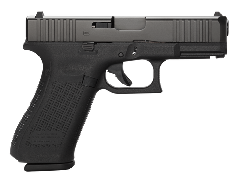 Glock 45 V Series 9mm, 4.02" Barrel, Ambi Slide Stop, Flared Magwell, Black, 3-17 Round Magazines Glock 45 V Series 9mm, 4.02" Barrel, Ambi Slide Stop, Flared Magwell, Black, 3-17 Round Magazines