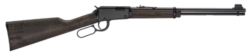 Henry H1 Garden Gun 22 LR, 18.5" Barrel,rd Blued, Smooth Bore Barrel, Rustic Black Ash Stock, Semi-Buckhorn Rear, Hooded Blade Front Sight, 12rd