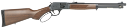 Henry H12 Protector Carbine 357 Magnum/.38 Special, 16.5" Threaded Barrel, Blued, American Walnut, Checkered, Adj Semi-Buckhorn Diamond Insert, Brass Bead Front, 7rd