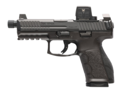 HK VP9A1 K Tactical w/Optic 9mm 15+1 4.70" Threaded Barrel, Black Polymer Frame w/Picatinny Rail, Textured Grip, Vortex CCW Dot Sight Included