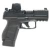 HK VP9CC Optic 9mm, 3.13" Barrel, Black, Serrated Slide, Vortex Defender CCW Red Dot, Picatinny Rail, 10rd