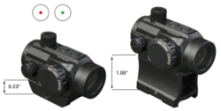 Konus Nuclear Matte Black 1x22mm 3 MOA Dual (Red/Green) Illuminated Dot Reticle Features Dual Mounting System