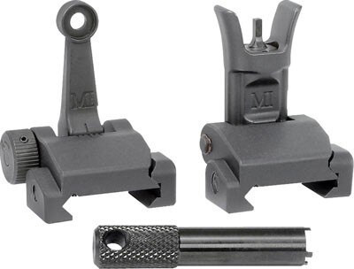 Midwest Combat Rifle Sight Set, Adjustable Front and Rear Sight, Low Profile, Flip-Up, Includes A2 Sight Tool, Black Midwest Combat Rifle Sight Set, Adjustable Front and Rear Sight, Low Profile, Flip-Up, Includes A2 Sight Tool, Black