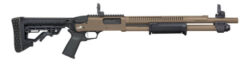 Mossberg 590R 12 Ga Pump 3" 6rd,18.50" Flat Dark Earth Cerakote Heat Shield Barrel, Flat Dark Earth Cerakote Steel Receiver, Black AR Mil-Spec Adjustable Synthetic Stock, Black...