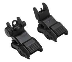 NCSTAR Pro Series Flip-Up Sights Set, Front and Rear, Fits Picatinny, Matte Finish, Black