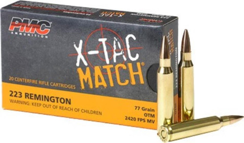 PMC Ammunition X-Tac Match Ammo .223 Rem, 77gr, Sierra Open Tip Match, 20rd Box PMC Ammunition X-Tac Match Ammo .223 Rem, 77gr, Sierra Open Tip Match, 20rd Box