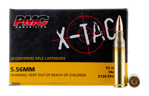 PMC X-Tac 5.56x45 NATO, 55gr, FMJBT, 20rd Box PMC X-Tac 5.56x45 NATO, 55gr, FMJBT, 20rd Box