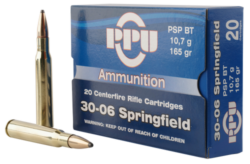 PPU Standard Rifle 30-06 Springfield 165gr, Pointed Soft Point, 20rd Box
