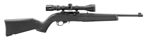 Ruger 10/22 Scope Package 22 LR, 16.4" Threaded Barrel, 1/2X28 Satin Finish, Black, 10rd Rotary Magazine, W/Factory Mounted Viridian EON 3-9X40 Scope Ruger 10/22 Scope Package 22 LR, 16.4" Threaded Barrel, 1/2X28 Satin Finish, Black, 10rd Rotary Magazine, W/Factory Mounted Viridian EON 3-9X40 Scope