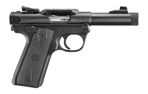 Ruger Mark IV 22/45, America's 250th Anniversary Edition 22 LR, 4.4" Threaded Barrel, Black, Checkered Grip, Fixed Front, Adj Rear, 10rd Ruger Mark IV 22/45, America's 250th Anniversary Edition 22 LR, 4.4" Threaded Barrel, Black, Checkered Grip, Fixed Front, Adj Rear, 10rd