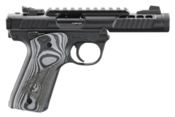 Ruger Mark IV, 22/45 Lite 22 LR, 4.4" Barrel, Anodized Finish, Black, Oversized G10 Grips, Adjustable Rear Sight, Ambidextrous Safety, 10rd, 2 mags