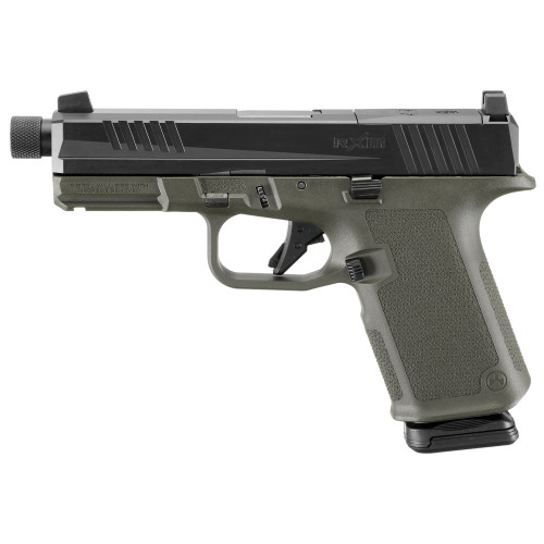 Ruger RXM 9mm, 4.5" Barrel, Threaded 1/2X28, Black Slide, Magpul EHG Olive Drab Green Frame, Optics Ready, Front Night Sight, 15rd, 2 Magpul PMAG GL19 mags Ruger RXM 9mm, 4.5" Barrel, Threaded 1/2X28, Black Slide, Magpul EHG Olive Drab Green Frame, Optics Ready, Front Night Sight, 15rd, 2 Magpul PMAG GL19 mags