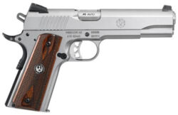 Ruger SR1911, 45 ACP, Novak Sights, SS, Wood Grips