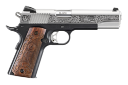 Ruger SR1911 Limited Edition 45 ACP 5" SS Barrel, Matte Serrated Engraved Slide, Light Weight Frame w/Beavertail, Custom Engraved Grip, 8 Rd