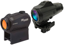 Sig Sauer Electro-Optics Romeo5XDR and Juliet5 Micro Combo Kit, 1x/5x20x24mm, Black, Mutli-Reticle