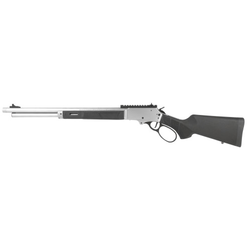 Smith & Wesson 1854 45-70 Government, 20" Threaded Barrel, Stainless, Silver, Black Stock, Large Loop, XS Ghost Ring, Gold Bead, Cross Bolt Safety, 6rd Smith & Wesson 1854 45-70 Government, 20" Threaded Barrel, Stainless, Silver, Black Stock, Large Loop, XS Ghost Ring, Gold Bead, Cross Bolt Safety, 6rd