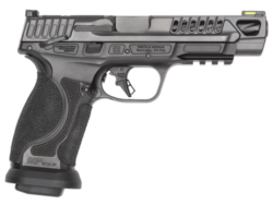Smith & Wesson M&P M2.0 Competitor Heavy Duty 9mm, 5" Spiral Fluted Barrel, Thumb Safety, Armornite Black, Front Hiviz Night, Black Rear, Optics Ready, 4x17rd Mags