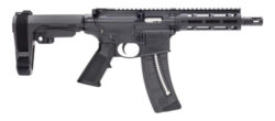 Smith & Wesson M&P15 Pistol 22 LR 8" Black Carbon Steel Barrel 25rd, Black Magpul MOE Grip, Manual Safety, Optics Ready