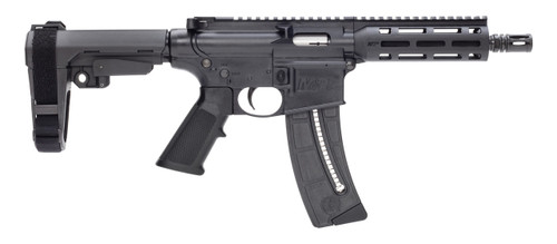 Smith & Wesson M&P15 Pistol 22 LR 8" Black Carbon Steel Barrel 25rd, Black Magpul MOE Grip, Manual Safety, Optics Ready Smith & Wesson M&P15 Pistol 22 LR 8" Black Carbon Steel Barrel 25rd, Black Magpul MOE Grip, Manual Safety, Optics Ready