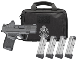Springfield Hellcat OSP Optic Gear Pac Micro Compact 9mm 3" Barreled Slide, Black Frame w/Picatinny Rail, Viridian RFX-11 Green Dot, 13 Rd