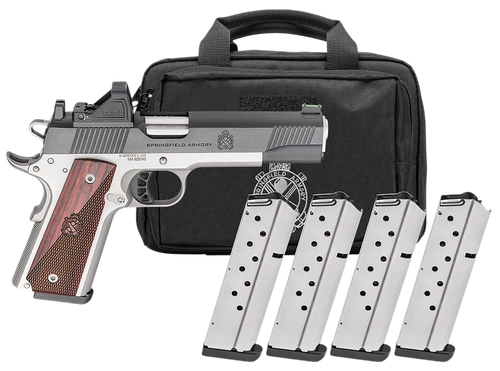 Springfield Ronin AOS Optic Package, 45ACP, 5" Match Grade Barrel, SS Frame, Optic Ready, Blued Slide, Wood Grips, Fiber Optic Front Sight, Tactical Rack, Viridan Green Dot,... Springfield Ronin AOS Optic Package, 45ACP, 5" Match Grade Barrel, SS Frame, Optic Ready, Blued Slide, Wood Grips, Fiber Optic Front Sight, Tactical Rack, Viridan Green Dot,...
