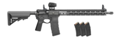 Springfield Saint Victor Optic Package Viridian Green Dot B5 5.56mm, 16" Barrel, Viridian Green Dot, Low-Profile Manual Flip-Up Sights, Black, 4x30rd Mags