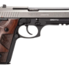 Taurus PT92 9mm, 5" Barrel, Tungsten Gray, Serrated, Black Cerakote, Beavertail, Picatinny Rail, Altamont Wood Grip, 17rd