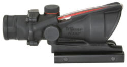 Trijicon ACOG 4x32mm Dual Illumination Scope Calibrated For M4 Flat Top 5.56 Rifles Chevron, Red Dot Reticle