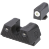 TruGlo Tritium X Night Sight Set Low, White Outline, Tritium Front-Green, Rear-Black, Most Glock Except MOS, Front Post/Rear Dovetail Mount